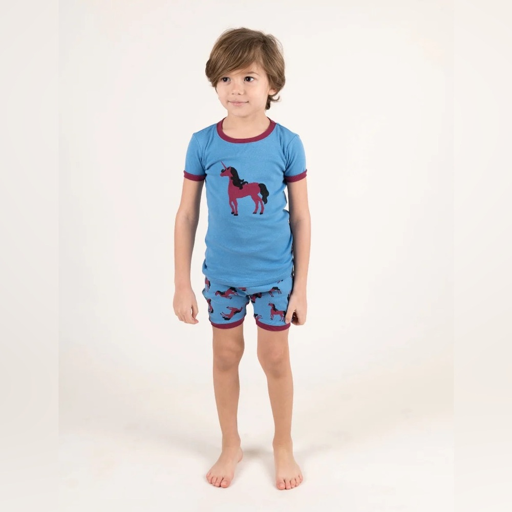 Leveret Kids Cotton Short Pajamas - Unicorn